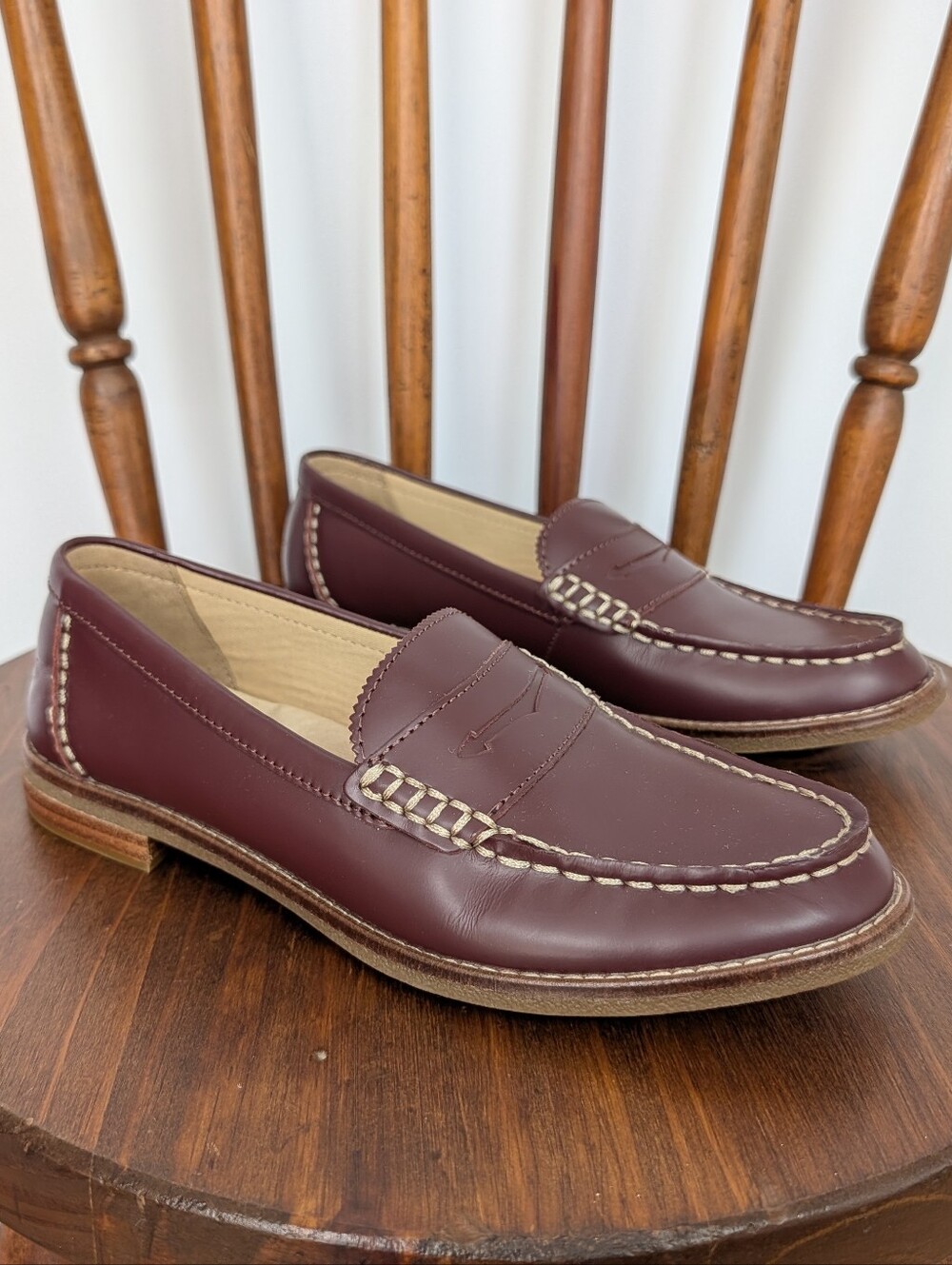 Sperry Seaport Penny Loafer Burgandy Box Leather - 5.5